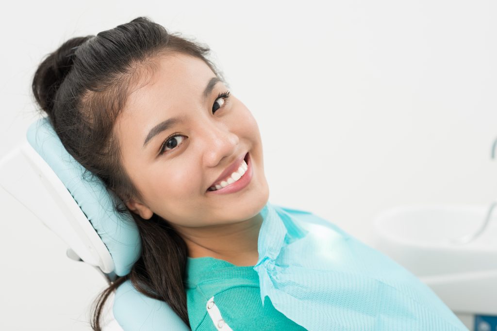 Comfortable dental patient ready for sedation